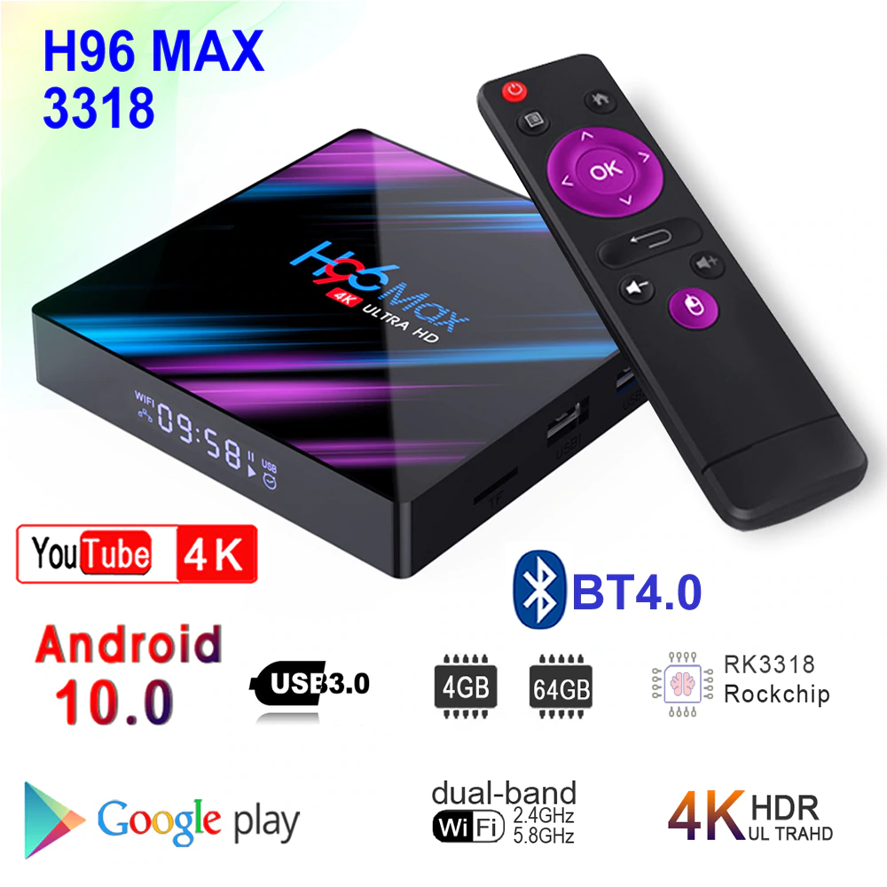 Decodificador Smart Tv Box H10 Max Ultra HD Android 11 16G Convertidor